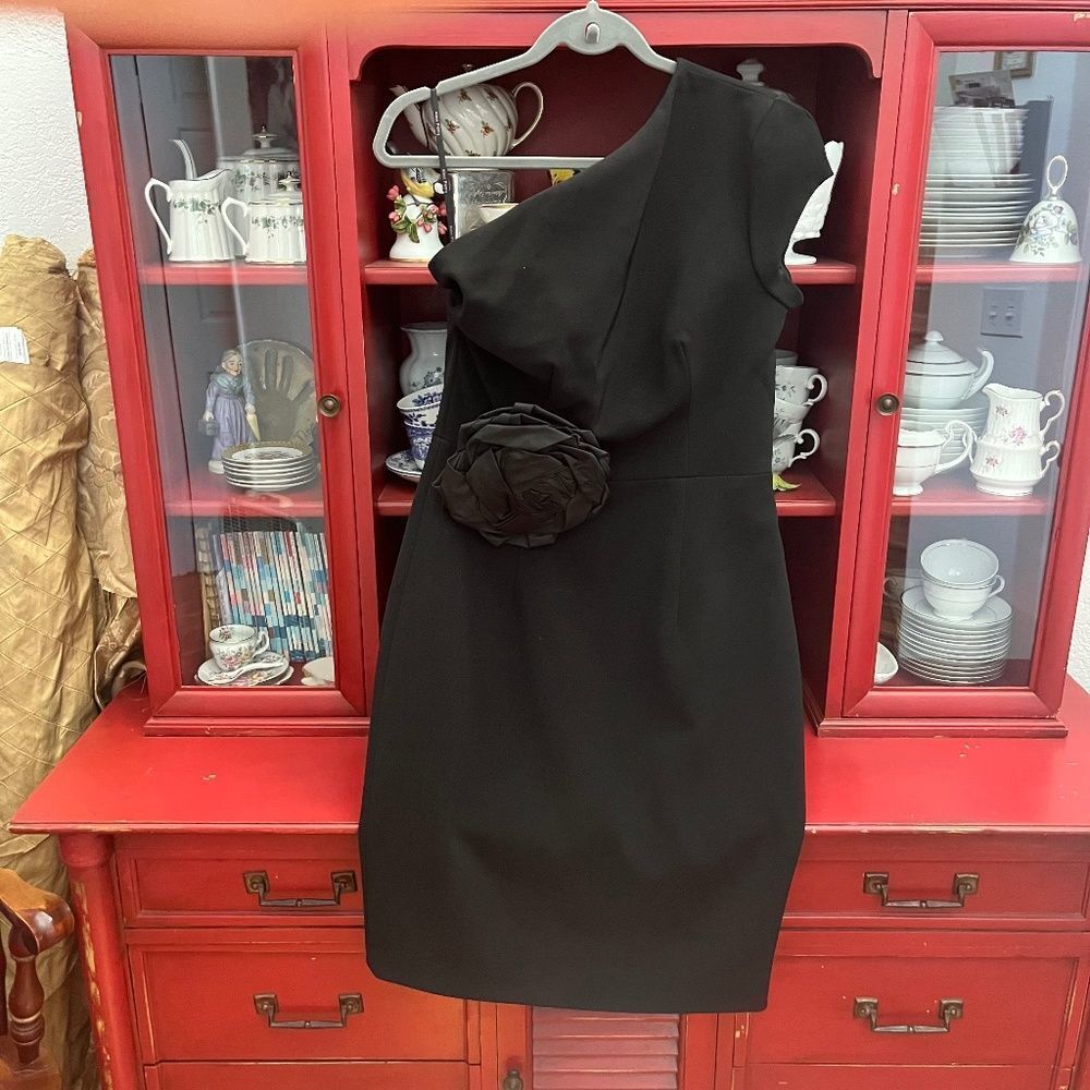 Vintage Alex Perry One Shoulder Gown Black Size 12